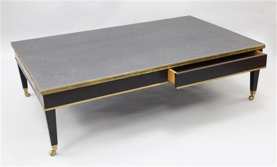 A Linley ebonised coffee table, 4ft 7in. x 3ft